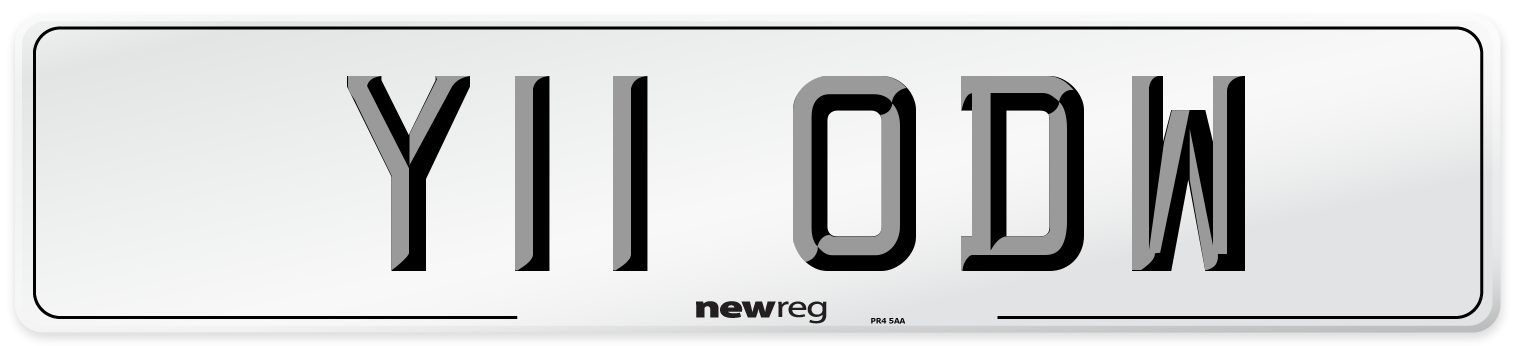 Y11 ODW Number Plate from New Reg